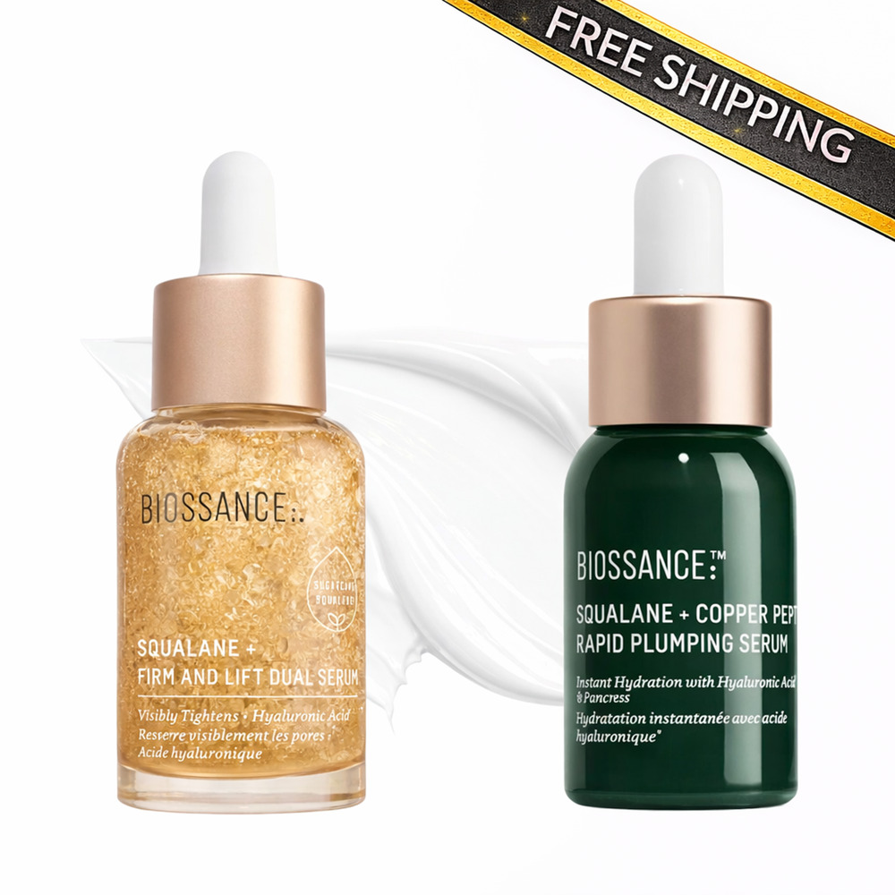 Biossance Serum Set Firm & Lift Dual + Copper Peptide 12ml Anti Aging NEW